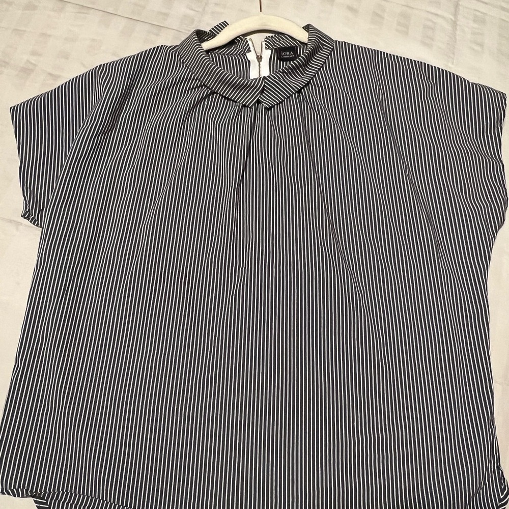Elegant Black and White Striped Blouse
